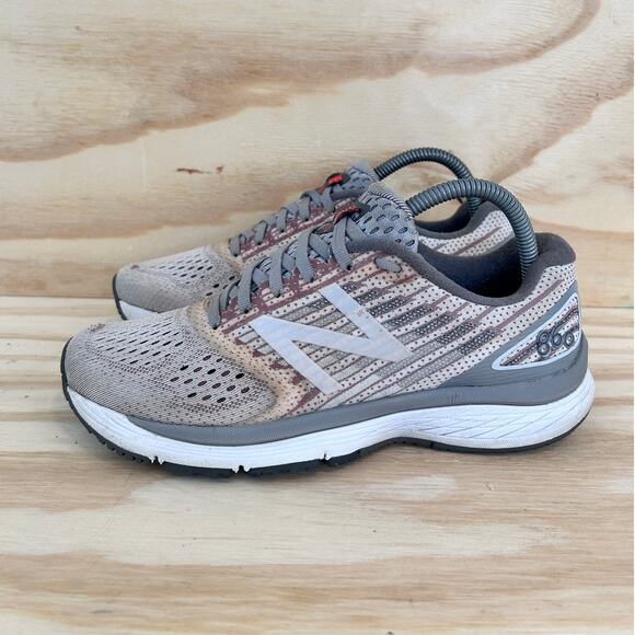 New Balance - 860v9 - Running Shoes - Gray/Pink - Women's - 8.5 D - W860GR9 - Picture 3 of 9